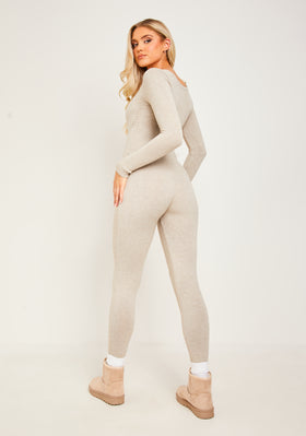 Knitted Long Sleeve Jumpsuit