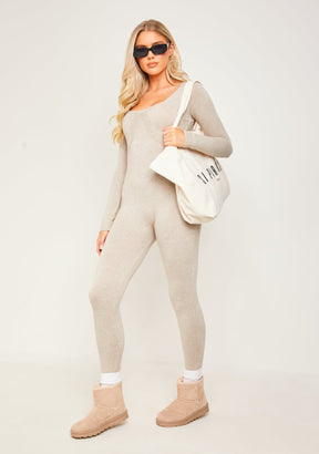 Knitted Long Sleeve Jumpsuit